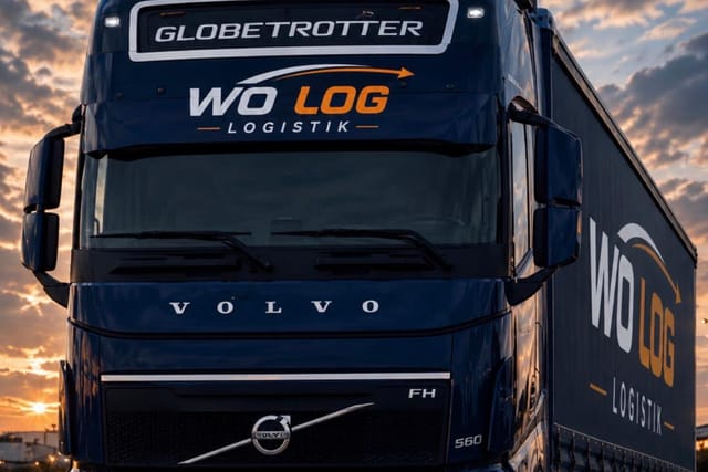 Volvo FH Globetrotter Sattelzug der WO LOG Logistik im Abendlicht
