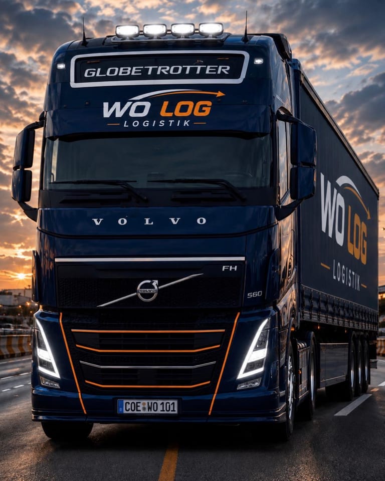 Volvo FH Globetrotter Sattelzug der WO LOG Logistik im Abendlicht